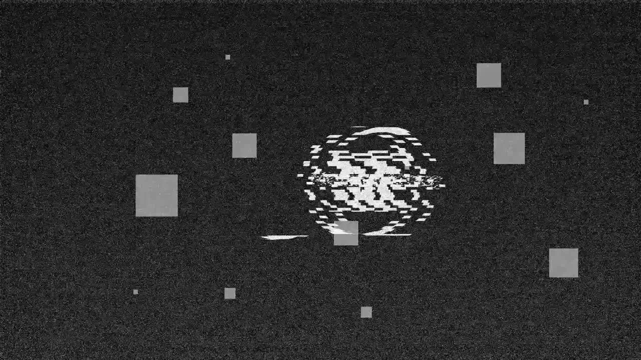 电视节目Glitch徽标显示像素设计精选AE模板