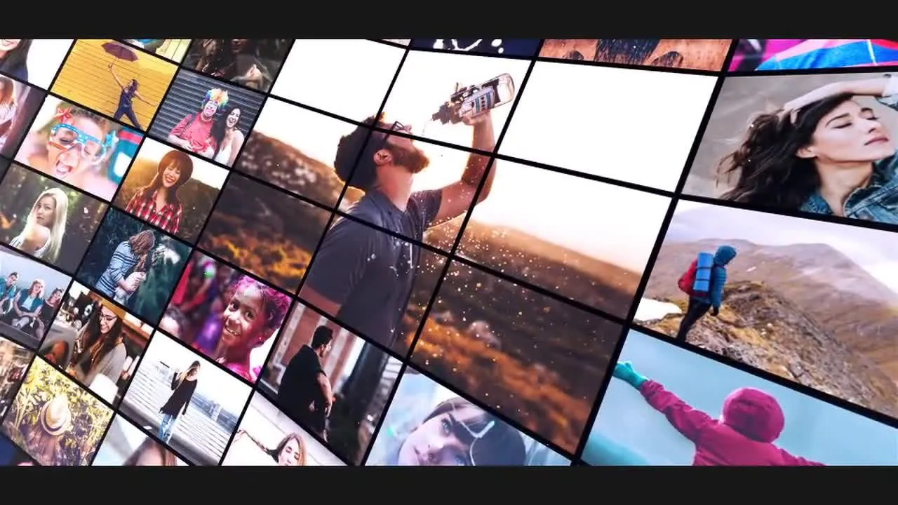 时尚创意的多照片幻灯片像素设计精选AE模板