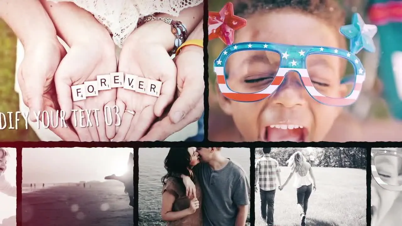 美丽的记忆回忆照片展示像素设计精选AE模板