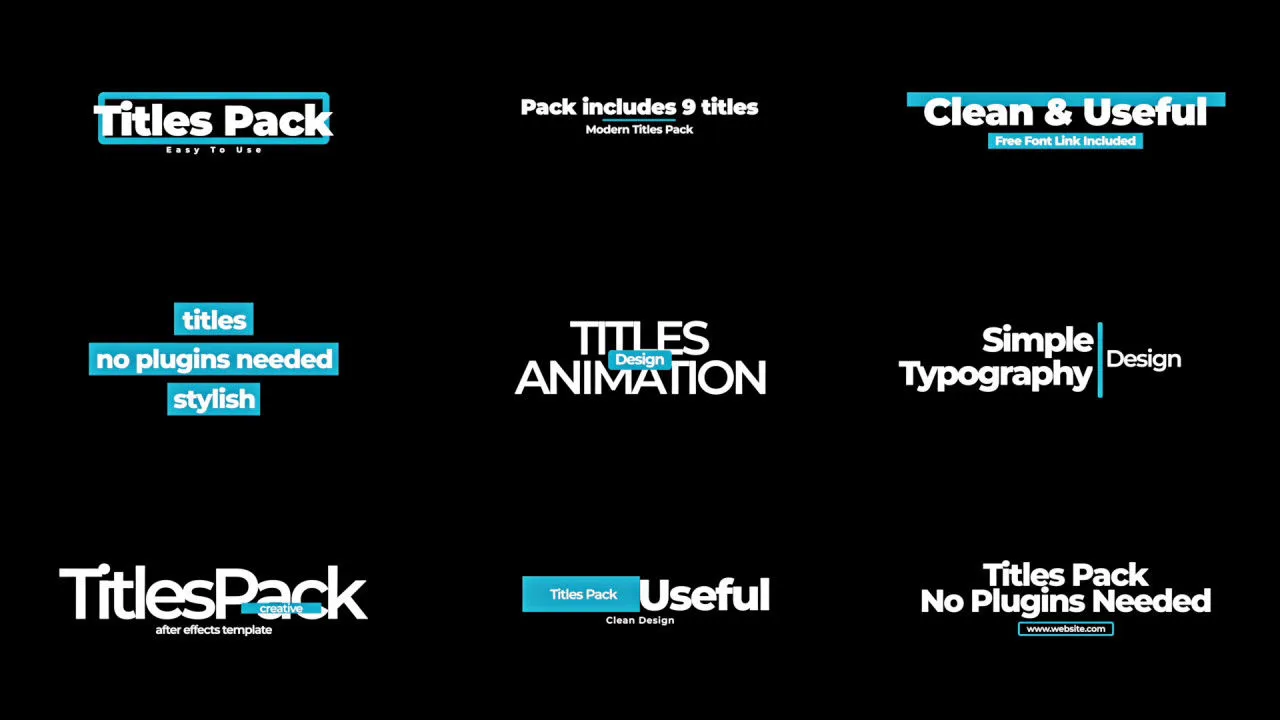 9个全屏标题包动画像素设计精选AE模板