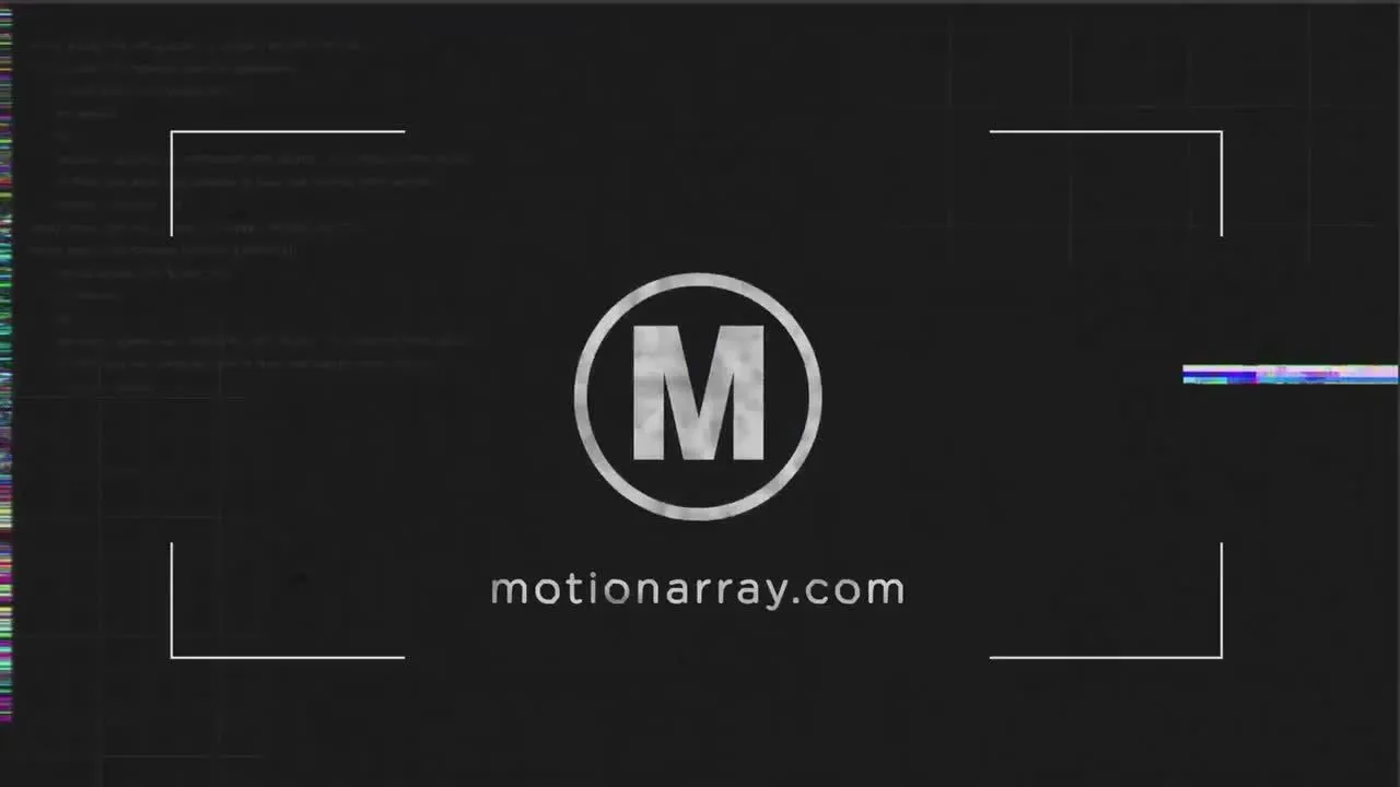 信号失真画面干扰损坏Logo展示像素设计精选AE模板