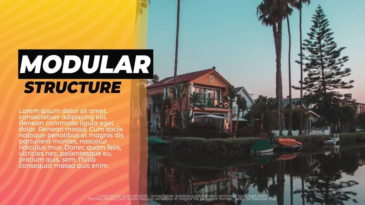 简洁有序的现代幻灯片像素设计精选AE模板