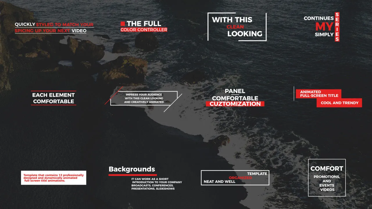 时尚简约标题4k动画像素设计精选AE模板