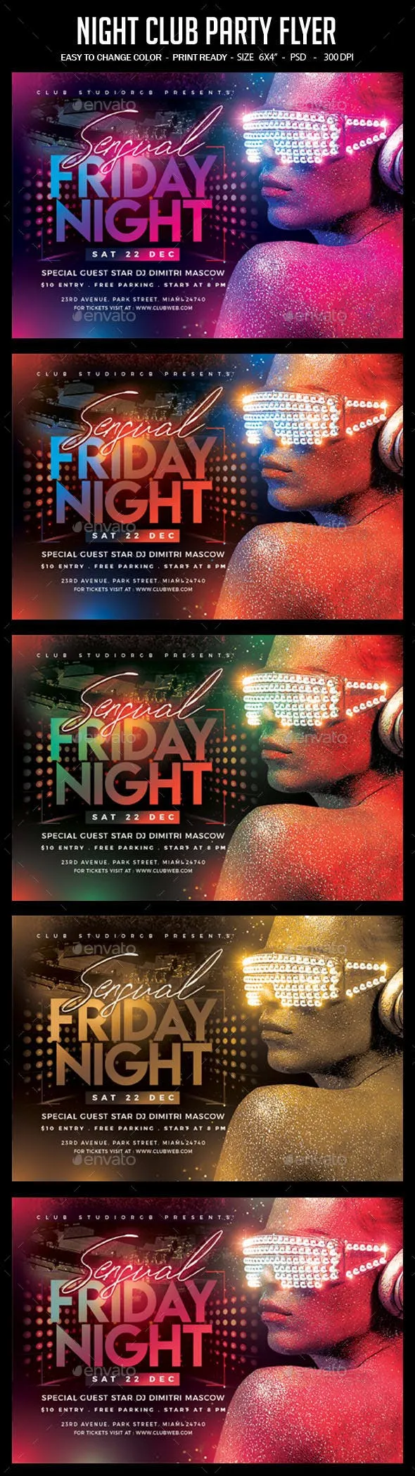 性感狂欢夜总会派对传单设计模板