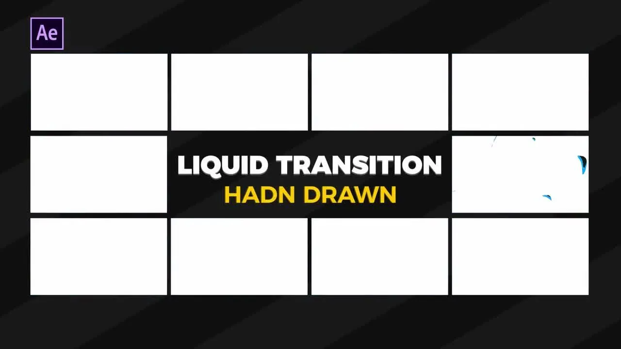 液体元素动画过渡效果像素设计精选AE模板