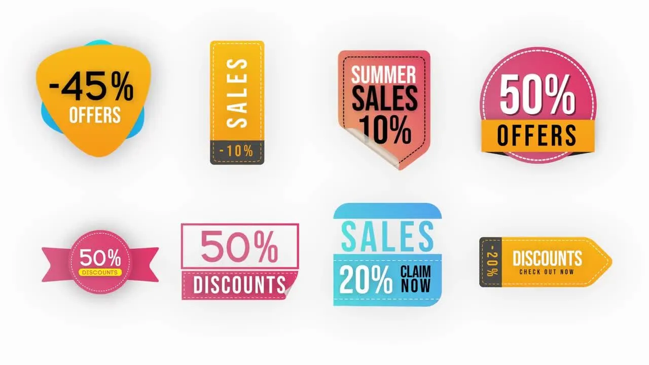 时尚销售徽章像素设计精选AE模板