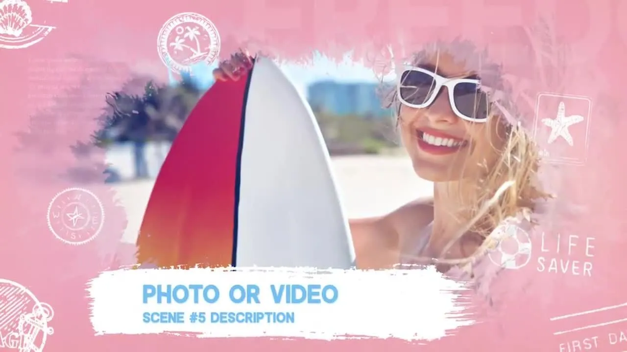 明亮动态的夏季幻灯片像素设计精选AE模板