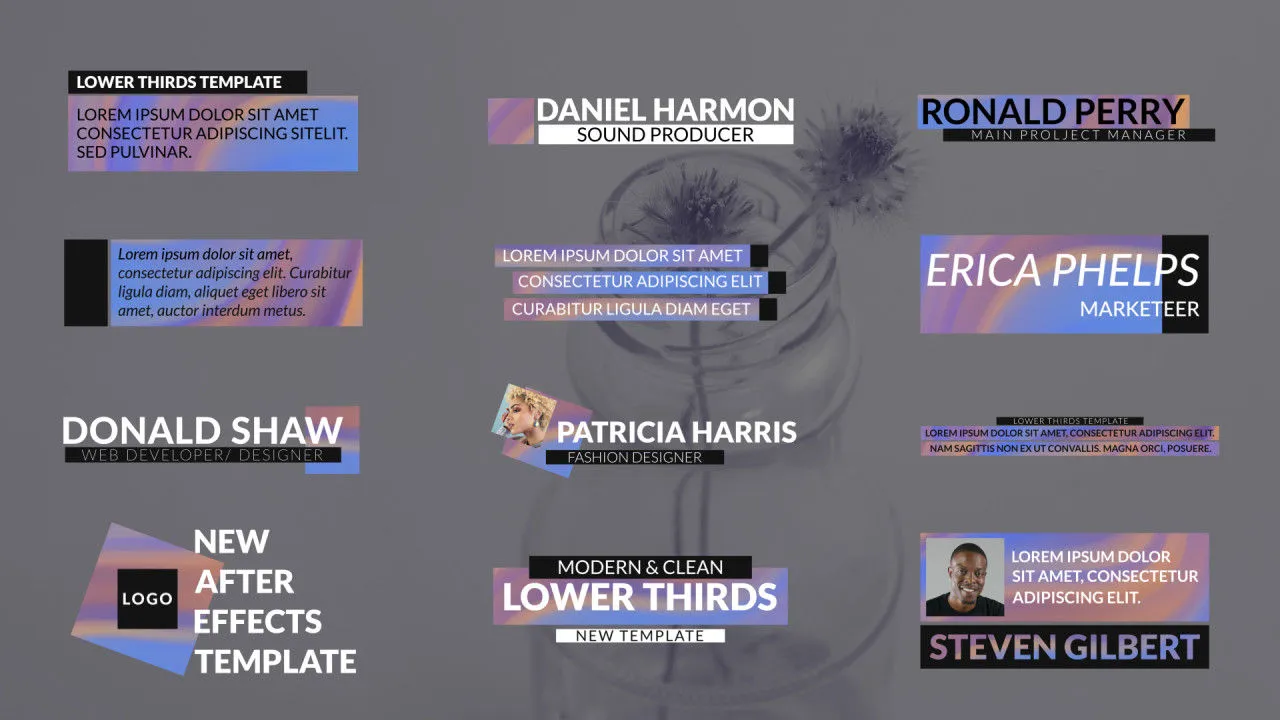 全息图低三分之一像素设计精选AE模板