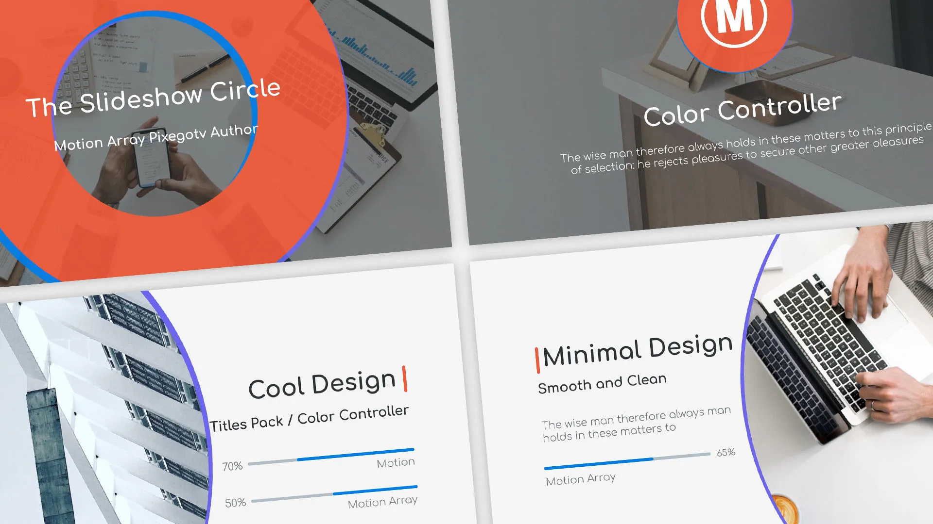 圆圈设计时尚幻灯片公司演示介绍像素设计精选AE模板