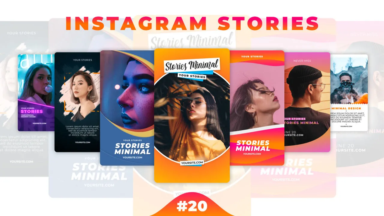 10个时尚设计的快速动态动画Instagram故事像素设计精选AE模板