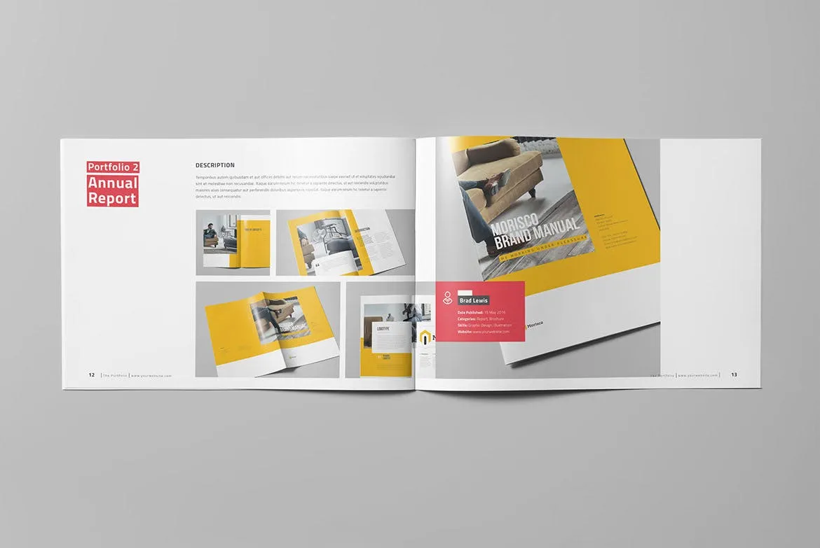 工作室/企业/机构组织适用的宣传画册模板 The Portfolio Landscape插图(5)