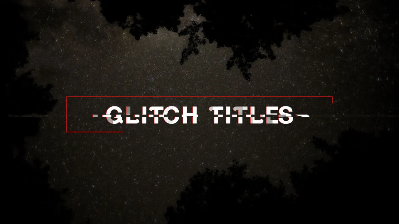 彩色全屏故障标题幻灯片文本动画像素设计精选AE模板