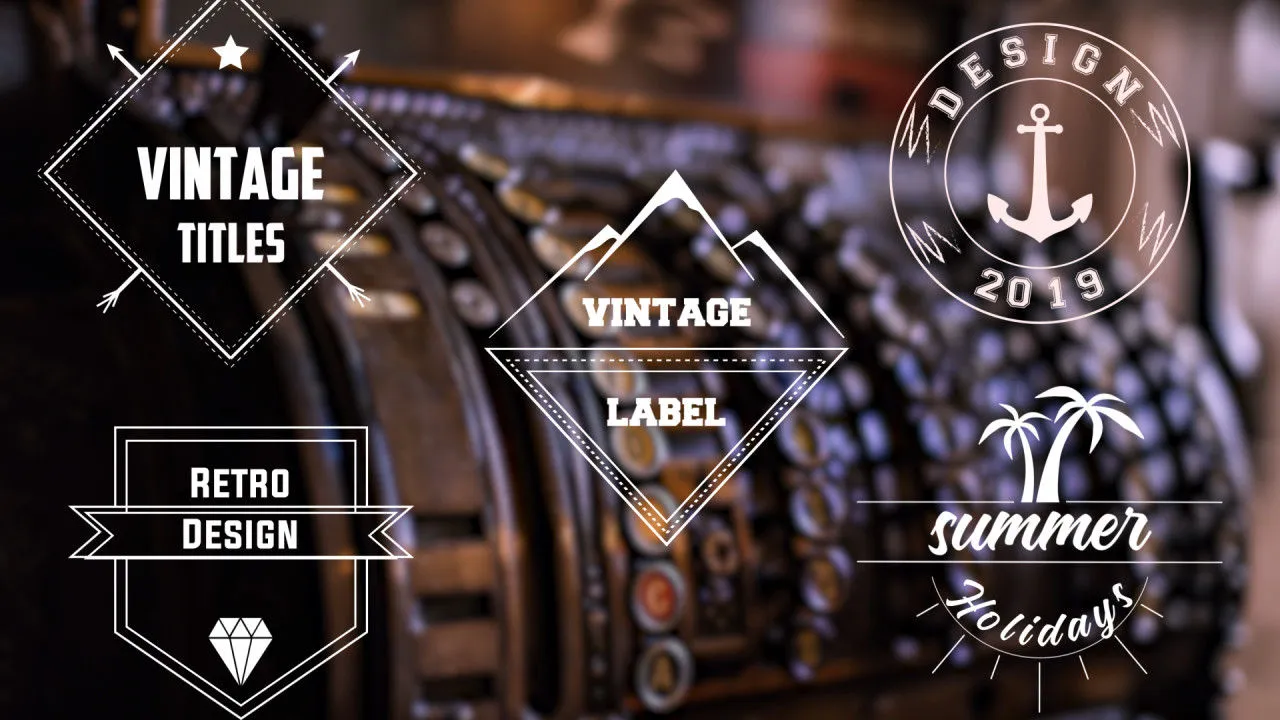 精美的老式标题集合像素设计精选AE模板