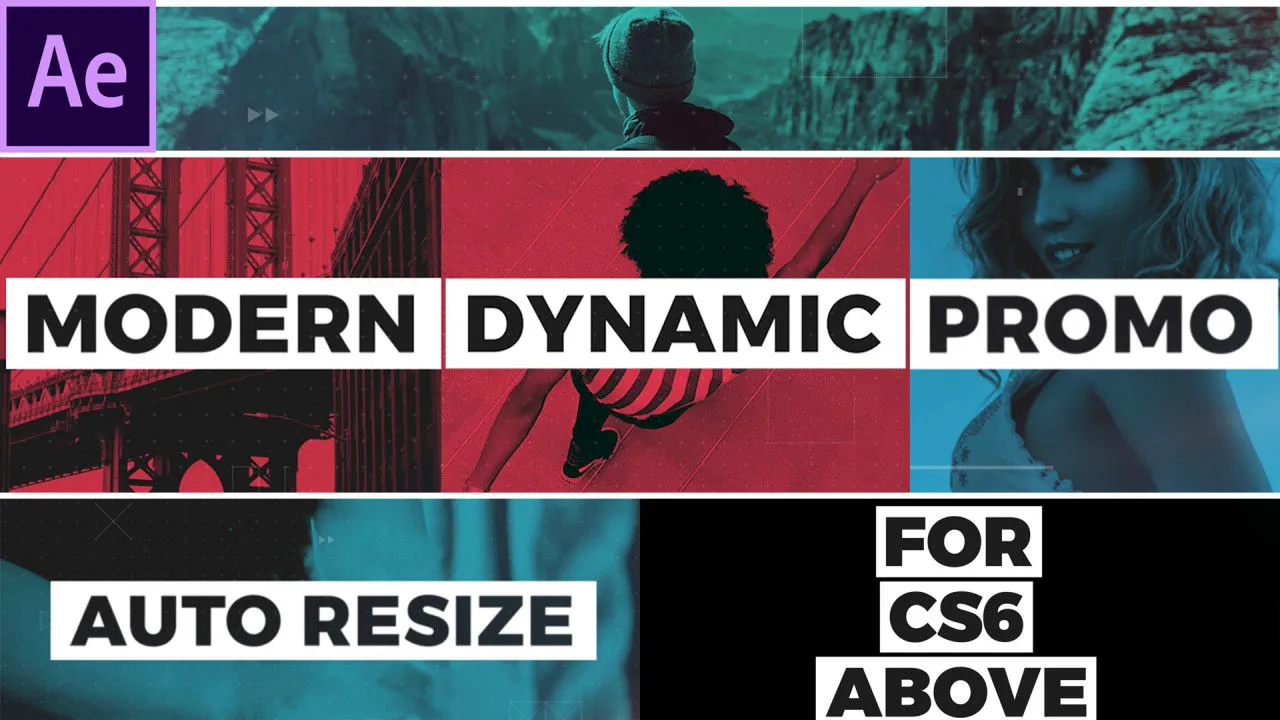 快节奏的现代动态开场动画像素设计精选AE模板