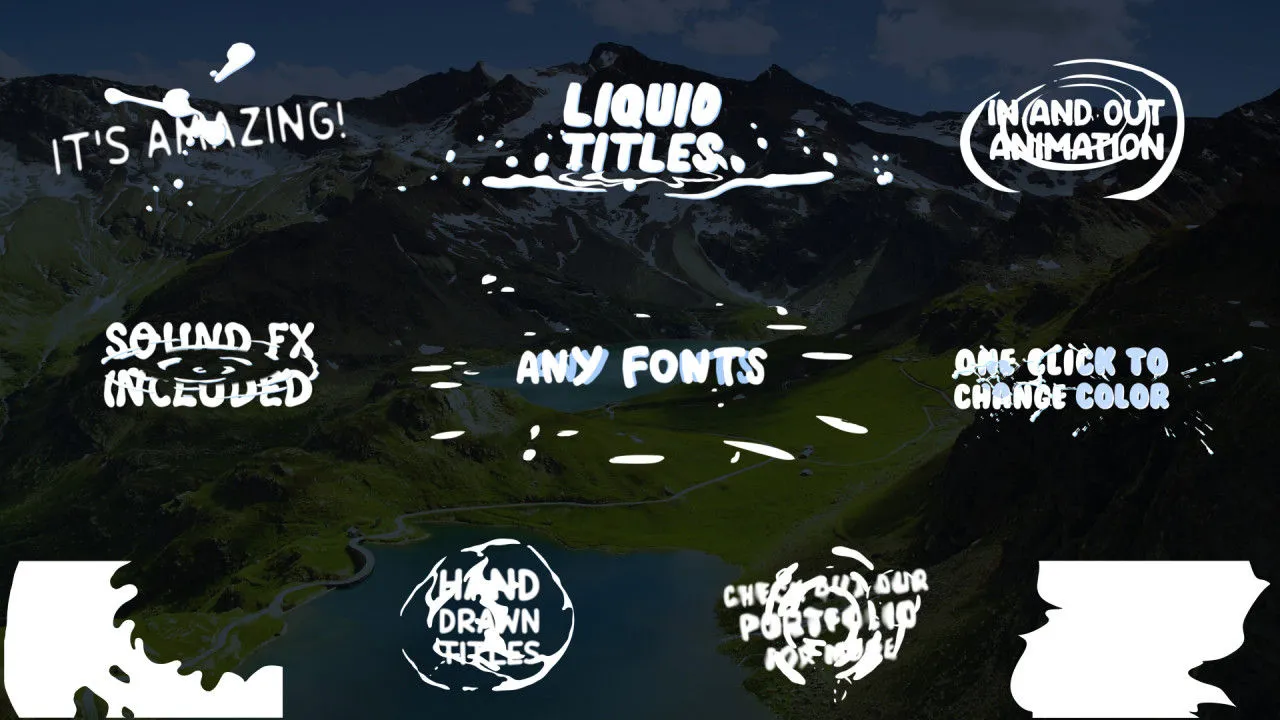 平滑的卡通液体标题像素设计精选AE模板