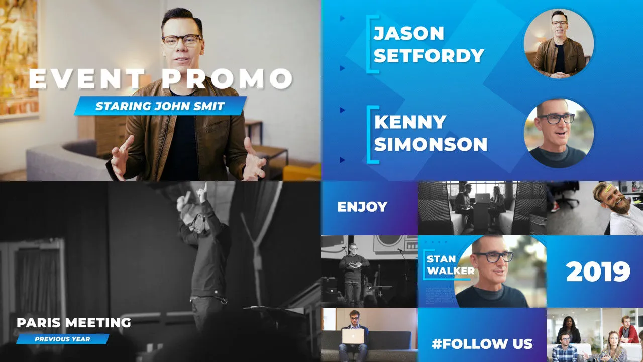 清洁事件幻灯片像素设计精选AE模板