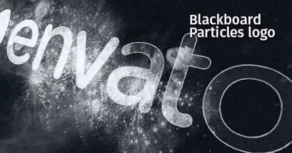 粉笔画黑板画粒子特效Logo标志演示像素设计精选AE模板 Blackboard Particles Logo