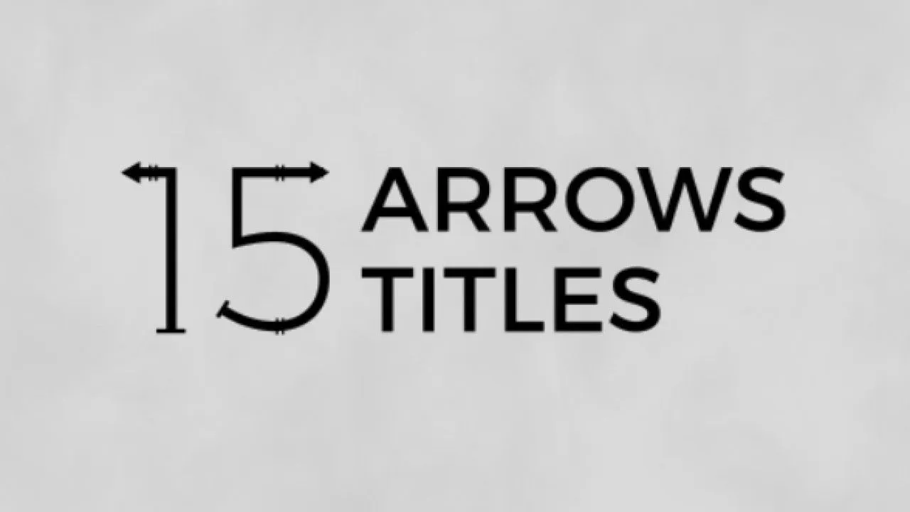 15个酷炫的箭头效果全屏标题动画像素设计精选AE模板