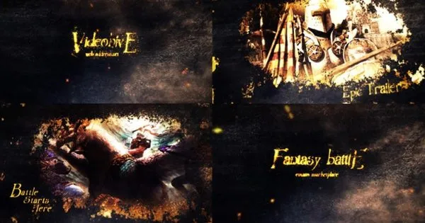 梦幻史诗类电影视频开场预告片像素设计精选AE模板 Fantasy Epic Battle Intro