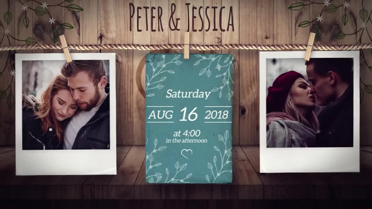 甜蜜的婚礼日期通知像素设计精选AE模板