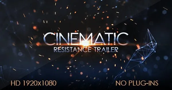电影预告片动感开场像素设计精选AE模板 Resistance Cinematic Trailer