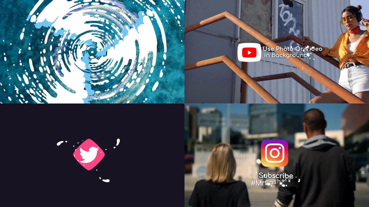 液体运动徽标像素设计精选AE模板