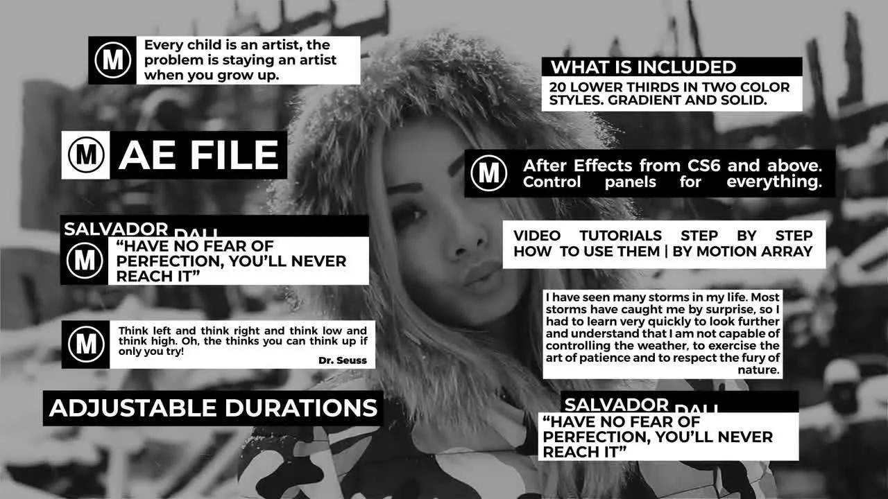 20个干净且富有创意的的下三分之一像素设计精选AE模板