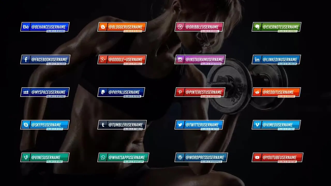 20个社交媒体的三分之二动画像素设计精选AE模板