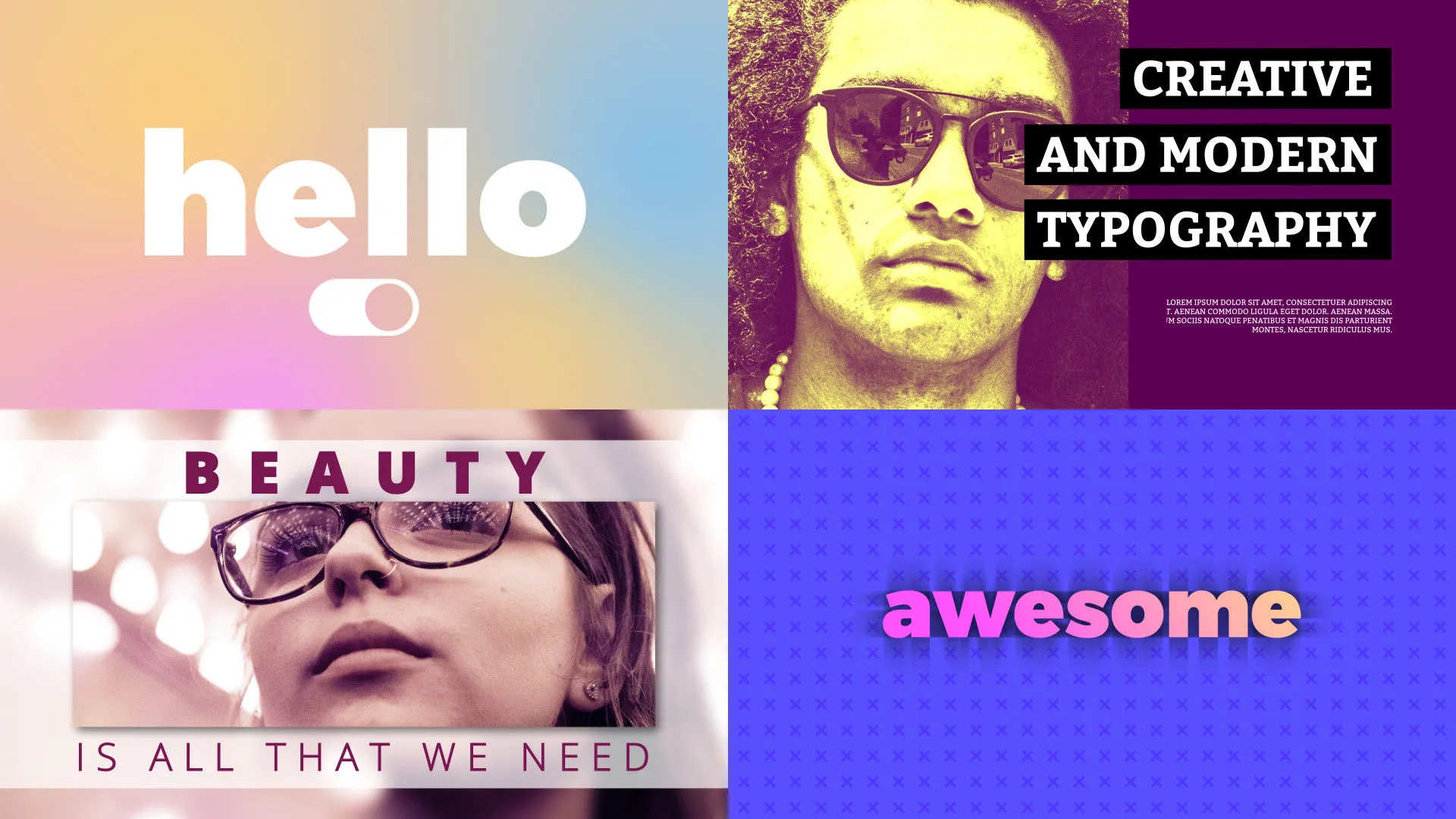 12款创意简洁文字标题像素设计精选AE模板