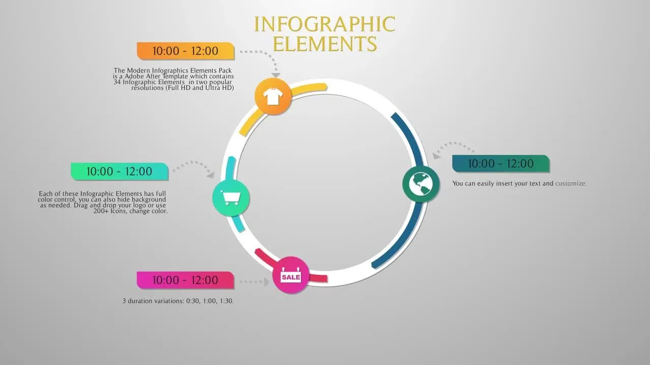 34个现代信息图表动画像素设计精选AE模板