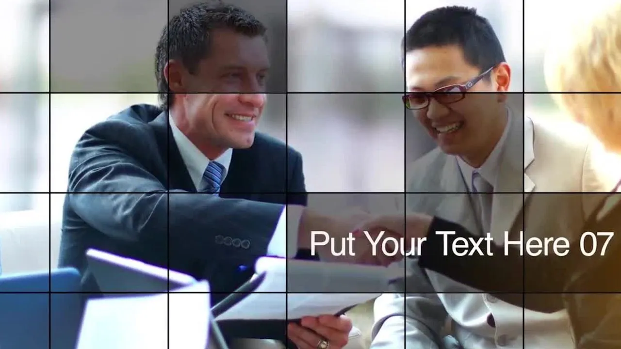 简洁时尚网格转场像素设计精选AE模板