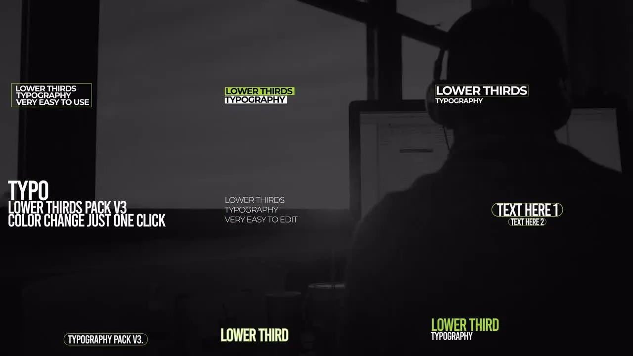 9个现代的较低三分之一的动画像素设计精选AE模板