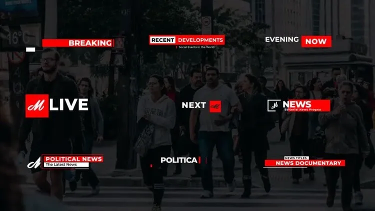 9个简洁创意的新闻文本标题像素设计精选AE模板