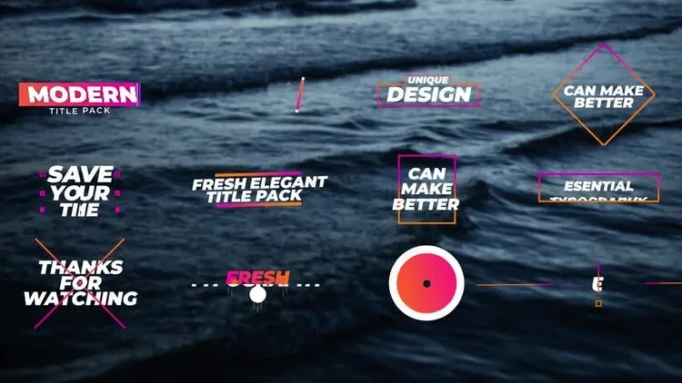 12个大气干净的全屏标题动画像素设计精选AE模板