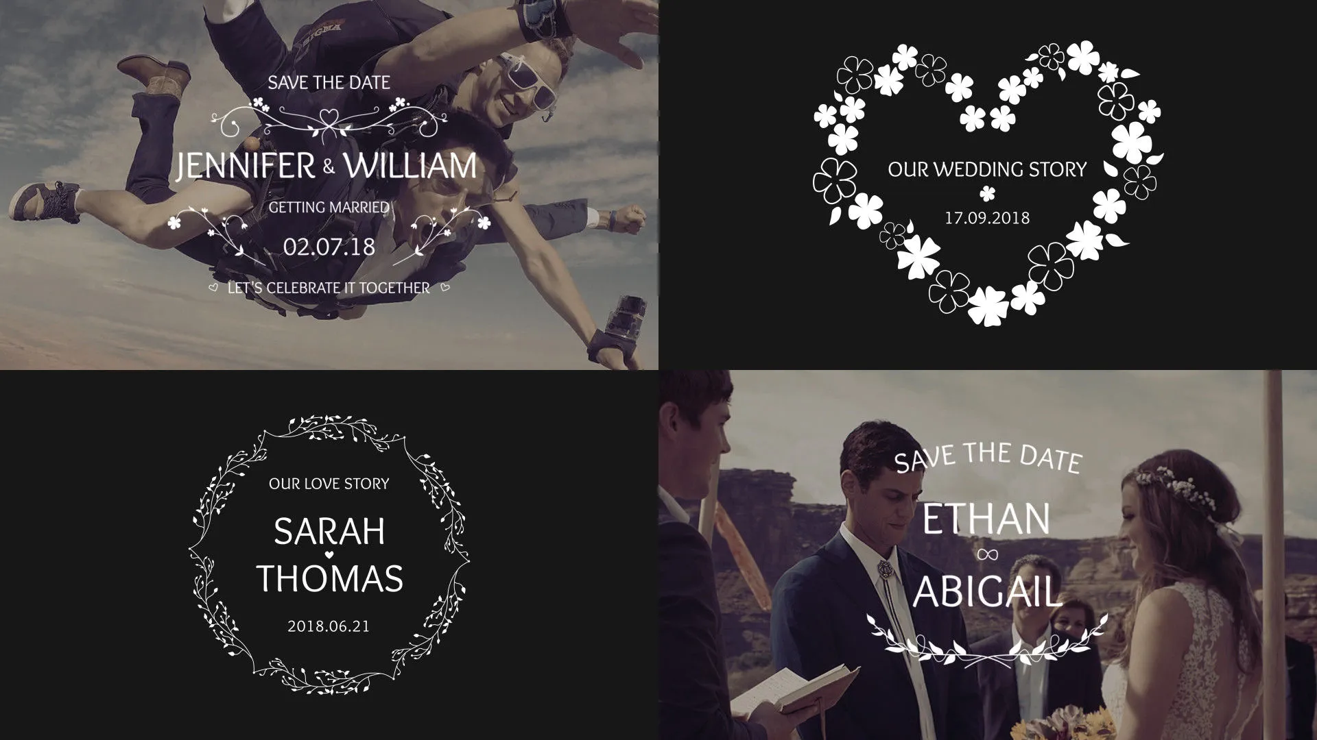 唯美的浪漫婚礼和全屏标题文字像素设计精选AE模板