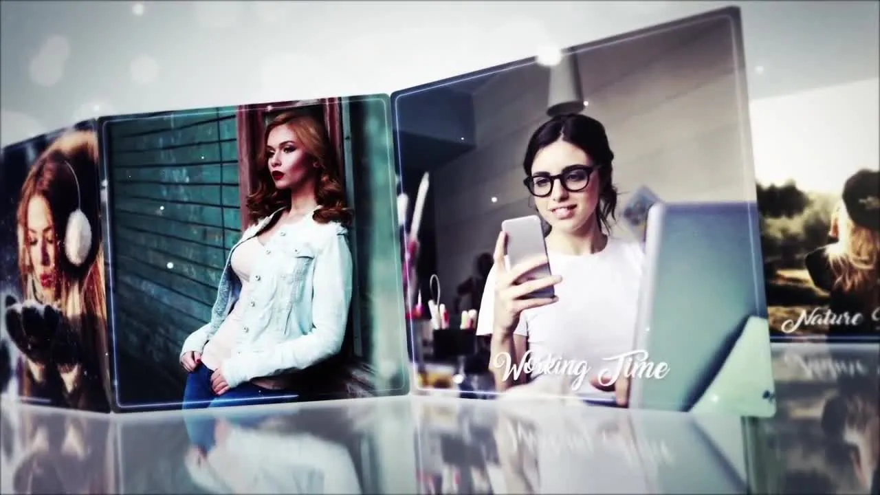 外观简洁的精美幻灯片像素设计精选AE模板