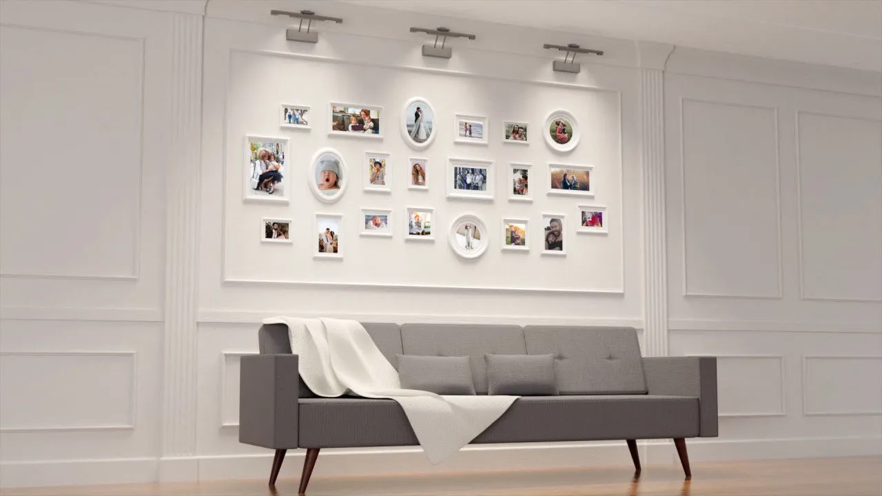 3个3D场景墙框相册幻灯片像素设计精选AE模板