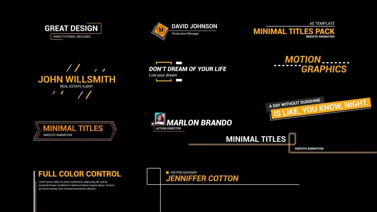 动画精美的行标题像素设计精选AE模板