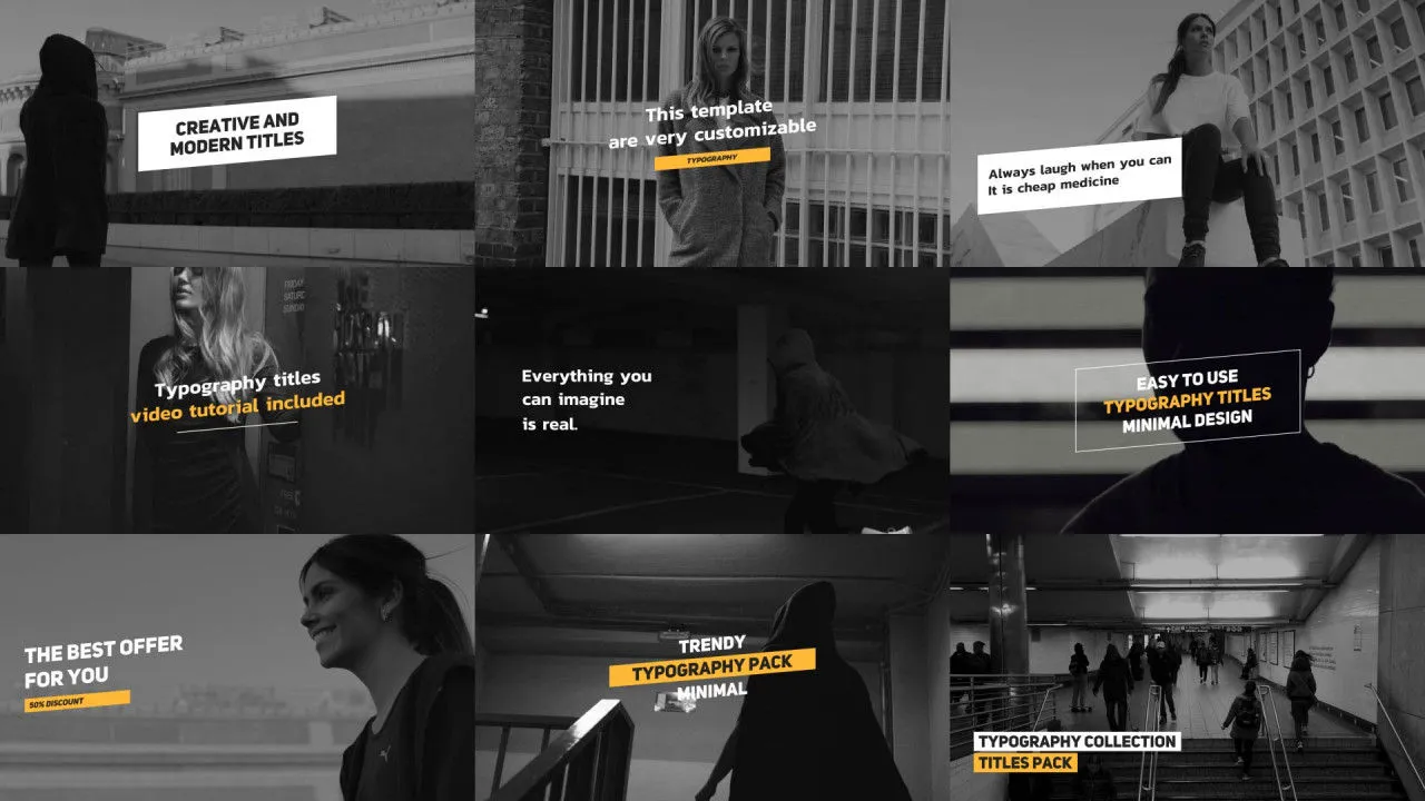 一个简洁版式标题动画像素设计精选AE模板