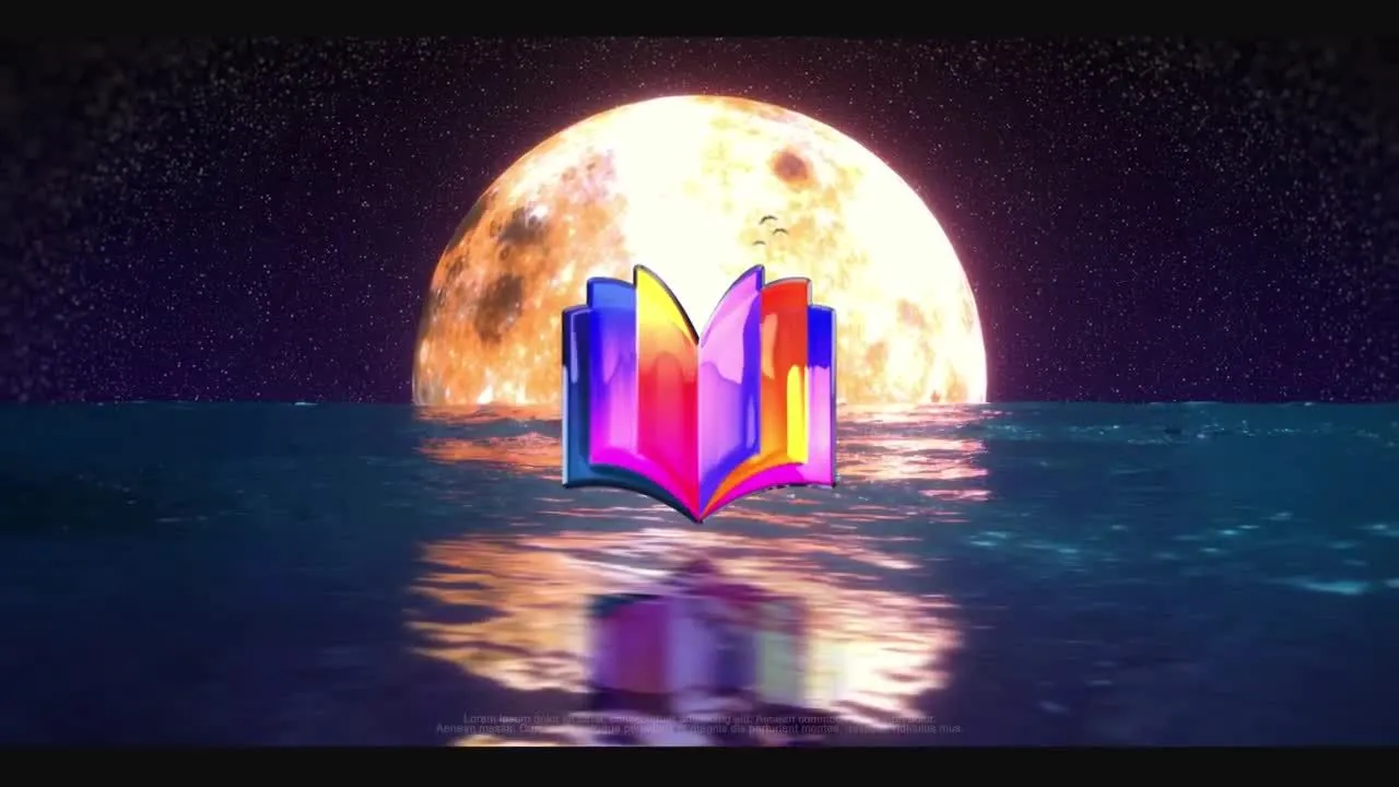 明亮且动态的动画月亮电影标志像素设计精选AE模板