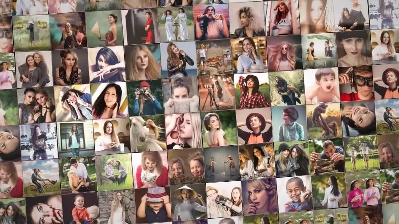 3D动态影视照片墙logo展示像素设计精选AE模板