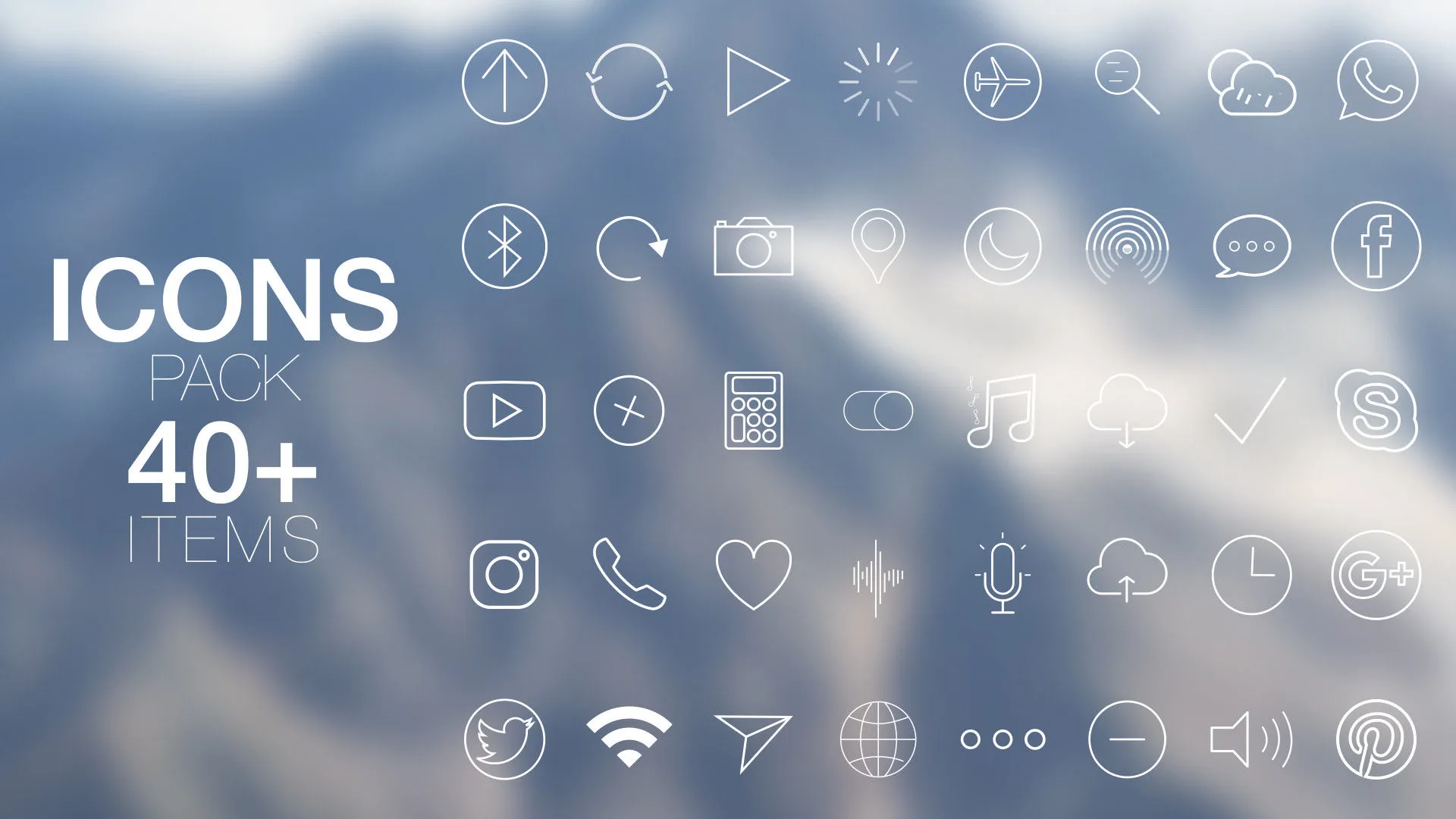 简洁线条图标动画特效ae模板