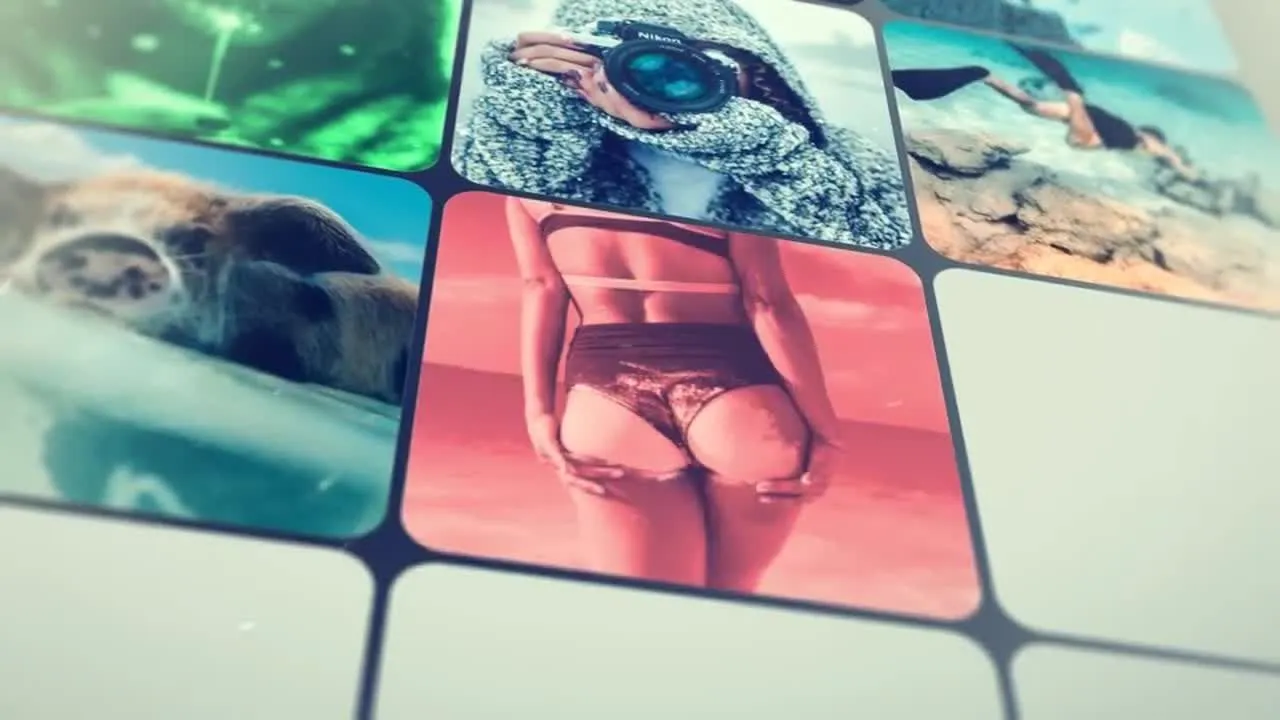 清新动态的风格照片展示像素设计精选AE模板