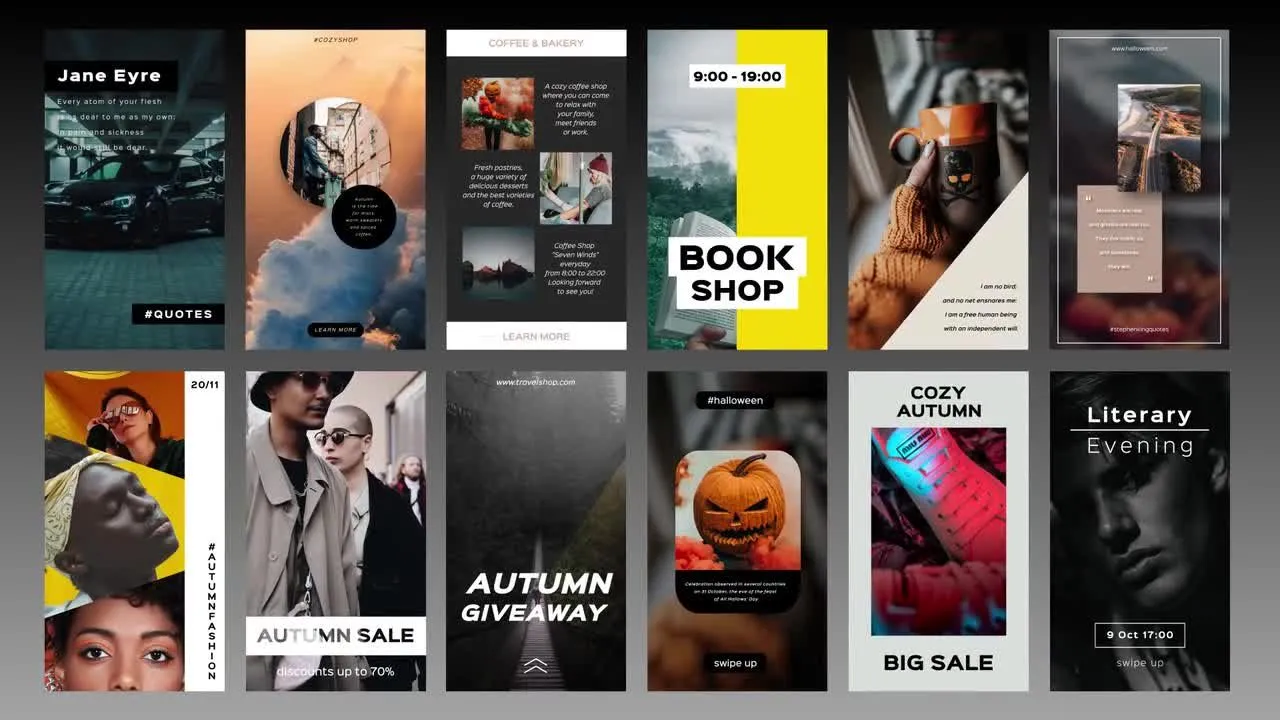 12个设计独特Instagram故事像素设计精选AE模板