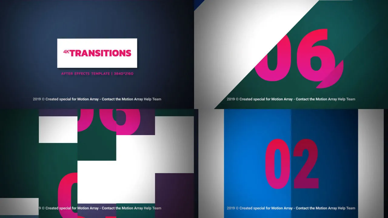 12种酷炫的过渡效果像素设计精选AE模板