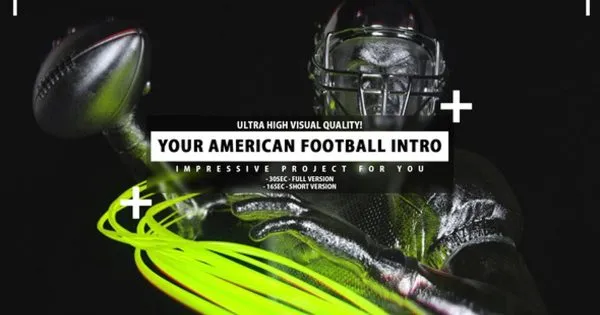 美式足球橄榄球体育节目开场像素设计精选AE模板 Your American Football Intro