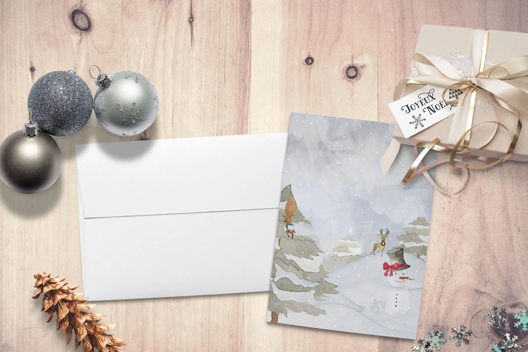 冬天冬季水彩场景设计素材包 Watercolor Winter Scene Creator插图(4)