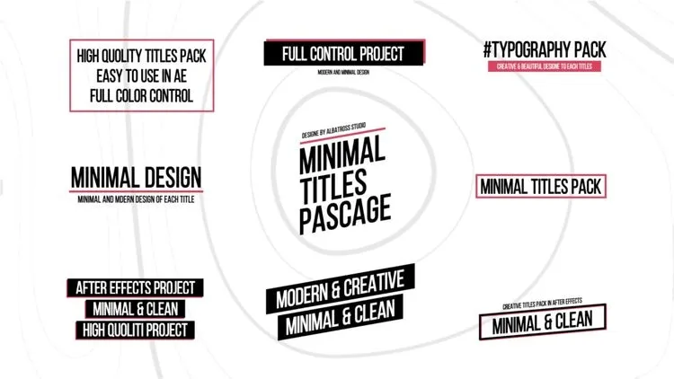 9个简洁干净的文本标题动画像素设计精选AE模板