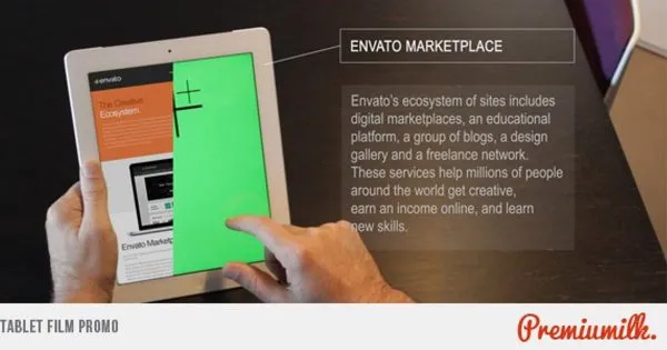 移动互联网产品宣传平板电脑演示样机像素设计精选AE模板 Tablet Film Promo