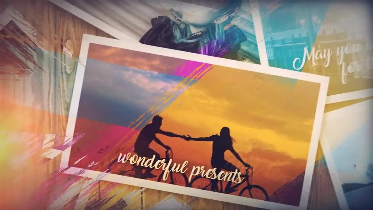 可爱的画笔记忆照片展示像素设计精选AE模板